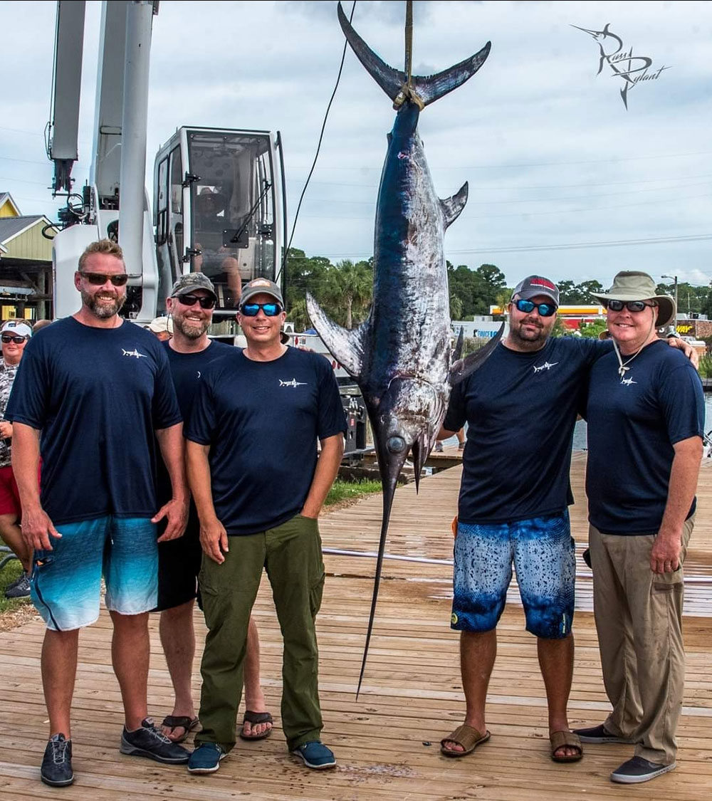 Daytime swordfish fishing adventure in Gulf Shores with unique Gulf marine life