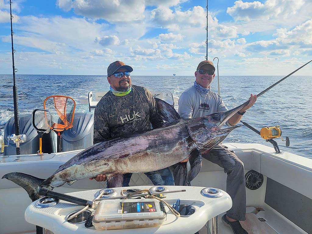 Tuna and swordfish caught together on a Gulf Shores offshore fishing trip